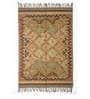 Brown Wool & Jute Hand Woven 4 X 6 Feet Dhurrie