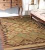 Brown Wool & Jute Hand Woven 4 X 6 Feet Dhurrie