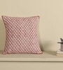 Handblock Printed Cotton Geometric Pattern Maroon and Black (18x18inches) Cushion Covers