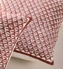 Handblock Printed Cotton Geometric Pattern Maroon and Black Set of 2 (18x18inches) Cushion Covers
