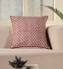 Handblock Printed Cotton Geometric Pattern Maroon and Black Set of 5 (18x18inches) Cushion Covers