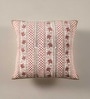 Handblock Printed Cotton Ivory and Rust Floral Pattern (18x18inches) Cushion Covers