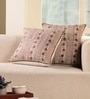 Handblock Printed Cotton Ivory and Rust Floral Pattern Set of 4 (18x18inches) Cushion Covers