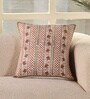 Handblock Printed Cotton Ivory and Rust Floral Pattern Set of 5 (18x18inches) Cushion Covers