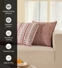 Handblock Printed Cotton Unique Maroon and Black Pattern (18x18inches) Cushion Covers
