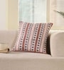 Handblock Printed Cotton Unique Maroon and Black Pattern Set of 4 (18x18inches) Cushion Covers