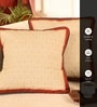 Handblock printed Pure Cotton Ivory Maroon and Navy Blue Set of 3 (16x16inches) Cushion Cover