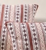 HandblockPrinted Cotton Unique Maroon and Black Pattern Set of 4 (18x18inches) Cushion Covers