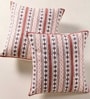 HandblockPrinted Cotton Unique Maroon and Black Pattern Set of 4 (18x18inches) Cushion Covers