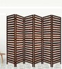 Parallel Strips Brown Wood Divider Panel