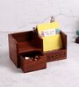 Handcarved Tree Of Life Sheesham Wooden Desk Organizer
