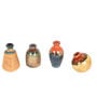 Handcrafted (Set Of 5) Multicolour Terracotta & Jute Table Vase