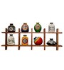 Handcrafted (Set Of 9) Wood & Terracotta Wall Shelf With Vase