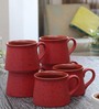 Handcrafted 200ml Red Ceramic (Set of 6) Tea Cups