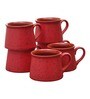 Handcrafted 200ml Red Ceramic (Set of 6) Tea Cups