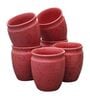 HandCrafted 200ml Red (Set of 6) Ceramic Tea Khullad