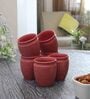 HandCrafted 200ml Red (Set of 6) Ceramic Tea Khullad