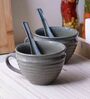 Handcrafted 300ml (Set of 2) Stoneware Soup Bowl with Spoon