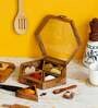 Handcrafted 6 Compartment Mango Wood Spice Box