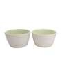 Handcrafted 900ml White & Green Ceramic (Set of 2) Serving Bowl