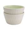 Handcrafted 900ml White & Green Ceramic (Set of 2) Serving Bowl