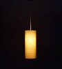 Handcrafted Beige Cotton Cylindrical Hanging Light