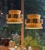 Handcrafted Boho Rattan Pendant Lamp (Beige and Brown)