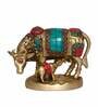 Handcrafted Colourful Kamdhenu Brass Animal Figurine