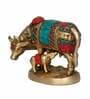 Handcrafted Colourful Kamdhenu Brass Animal Figurine