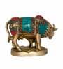Handcrafted Colourful Kamdhenu Brass Animal Figurine