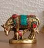 Handcrafted Colourful Kamdhenu Brass Animal Figurine