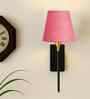 Handcrafted Conical Jute Shade Wall Lamp   Sturdy Metal Body & Ambient Lighting-(Pink Jute)