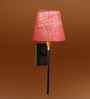 Handcrafted Conical Jute Shade Wall Lamp   Sturdy Metal Body & Ambient Lighting-(Pink Jute)