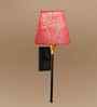 Handcrafted Conical Jute Shade Wall Lamp   Sturdy Metal Body & Ambient Lighting-(Pink Jute)