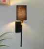 Handcrafted Cotton Fabric Wall Lamp | Metal Body | Elegant Wall Light for Home D cor-(Black)