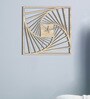 Maple Handcrafted Golden MDF Wall Clock
