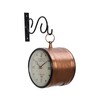 Handcrafted Eaching Brown Metal Railway Clock