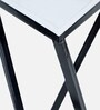 Handcrafted End Table In Black & White Finish