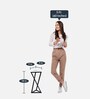 Handcrafted End Table In Black & White Finish
