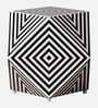 Handcrafted End Table In Bone Inlay Finish