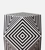 Handcrafted End Table In Bone Inlay Finish
