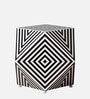 Handcrafted End Table In Bone Inlay Finish