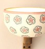 Handcrafted Floral Buta Design Terracotta & Wood Uplight Wall Sconces (Beige)