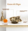Golden Handcrafted Ganesha Brass Oil Lamp