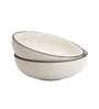 Handcrafted Gaura 600ml White Ceramic (Set of 2) Serving Bowl