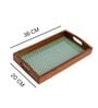 Handcrafted Green WOOD & Glass Serving Tray