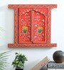 Red Window Handcrafted Jharokha With Door With Door Wall D cor
