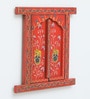 Red Window Handcrafted Jharokha With Door With Door Wall D cor