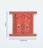 Red Window Handcrafted Jharokha With Door With Door Wall D cor