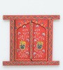 Red Window Handcrafted Jharokha With Door With Door Wall D cor